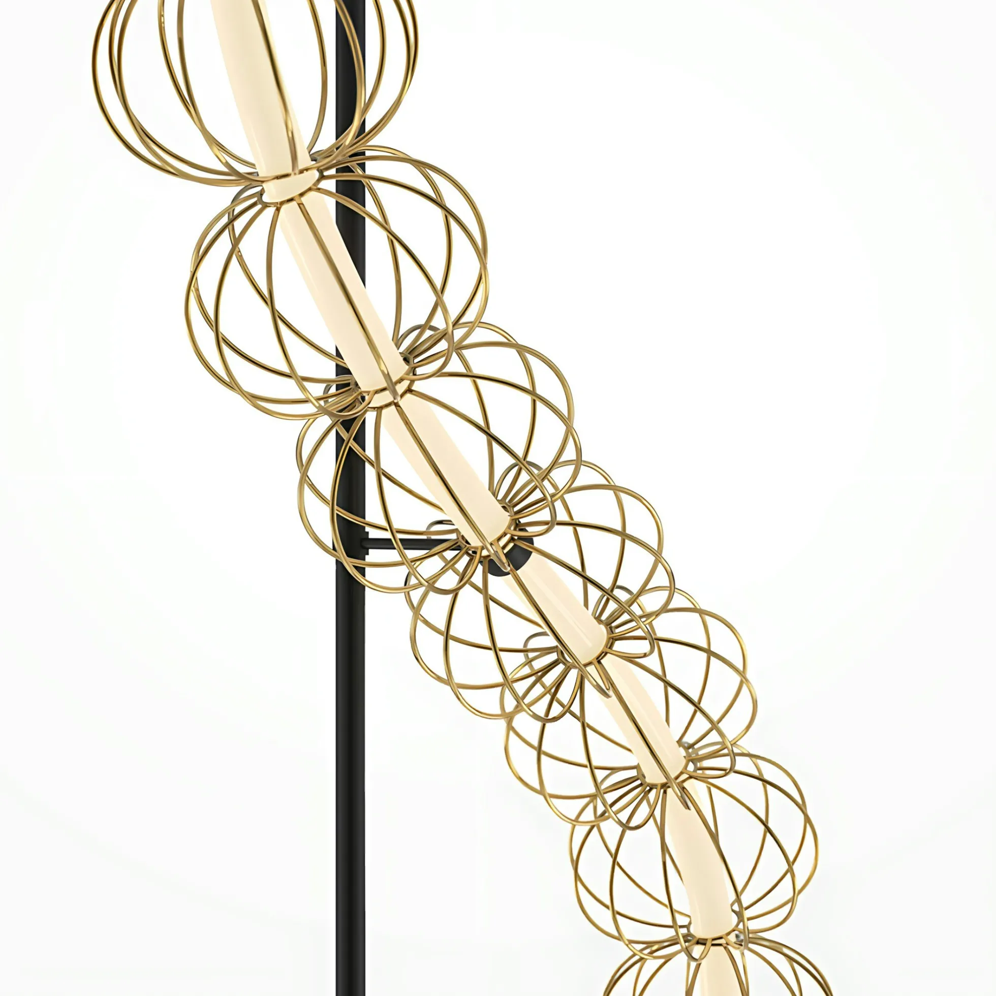 Lampadaire salon design – guirlande métal doré EDEN