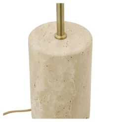 Lampadaire salon design marbre beige et métal doré KARS