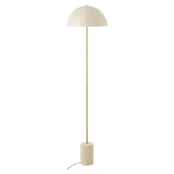 Lampadaire salon design marbre beige et métal doré KARS
