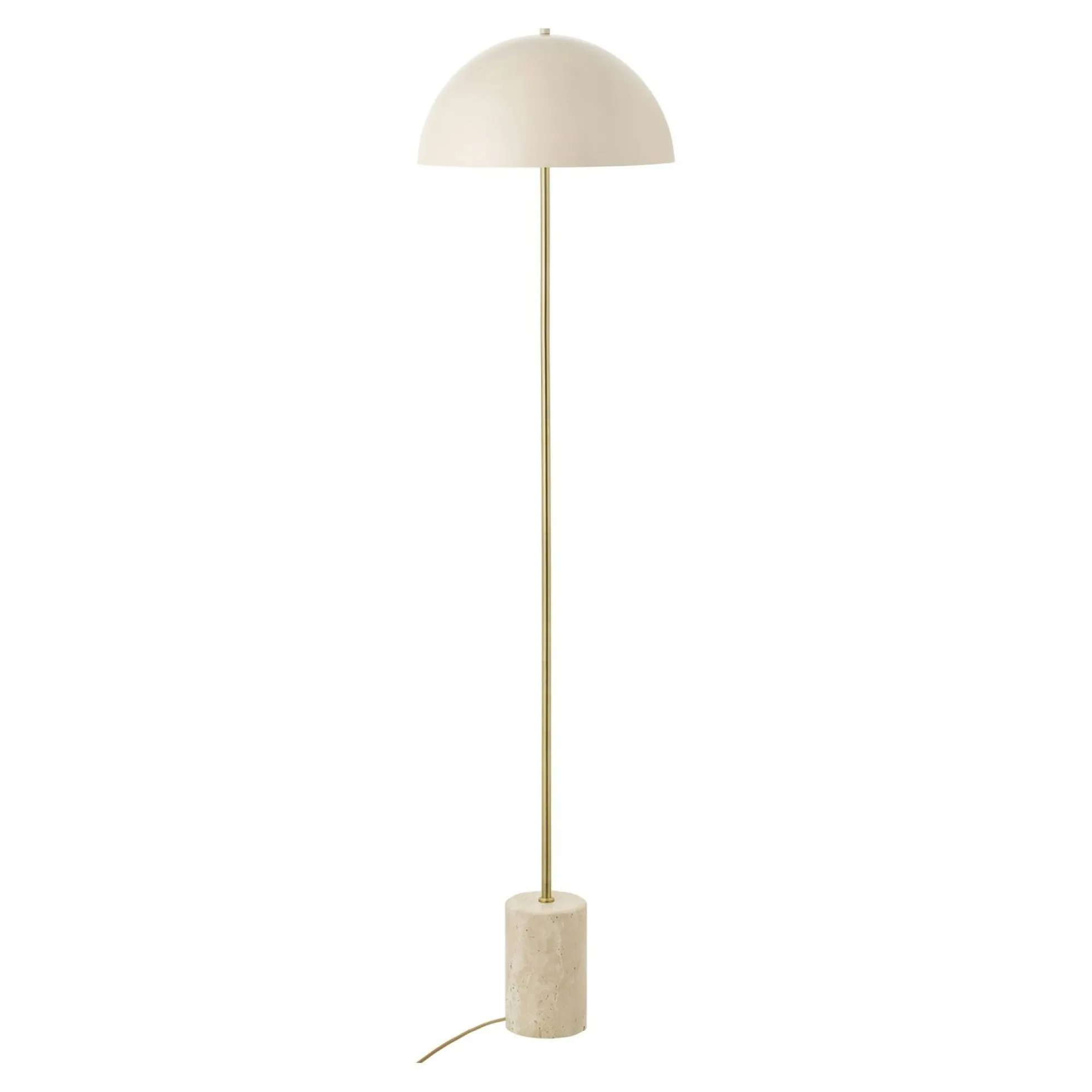 Lampadaire salon design marbre beige et métal doré KARS