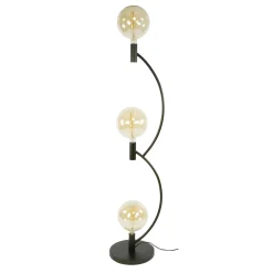 Lampadaire salon en métal courbe finition bronze 3 lampes RALF