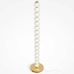 Lampadaire salon en verre - LED, perles ciselées BELLA