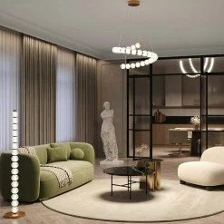 Lampadaire salon en verre - LED, perles ciselées BELLA