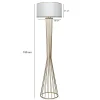 Lampadaire salon moderne doré avec abat-jour blanc SINOP