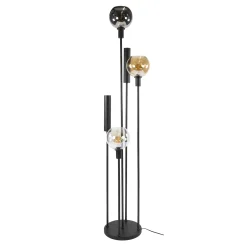 Lampadaire salon moderne 3 globes verre tricolore NOVA