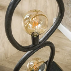 Lampadaire salon noir – forme galet, 4 ampoules TRIBECA