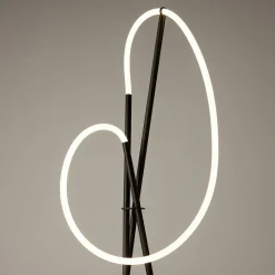 Lampadaire tige LED noir avec 1 tube lumineux AURORA