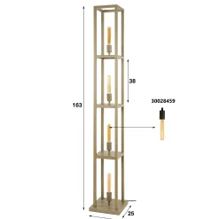 Lampadaire tour beige style moderne, 4 ampoules TRIBECA