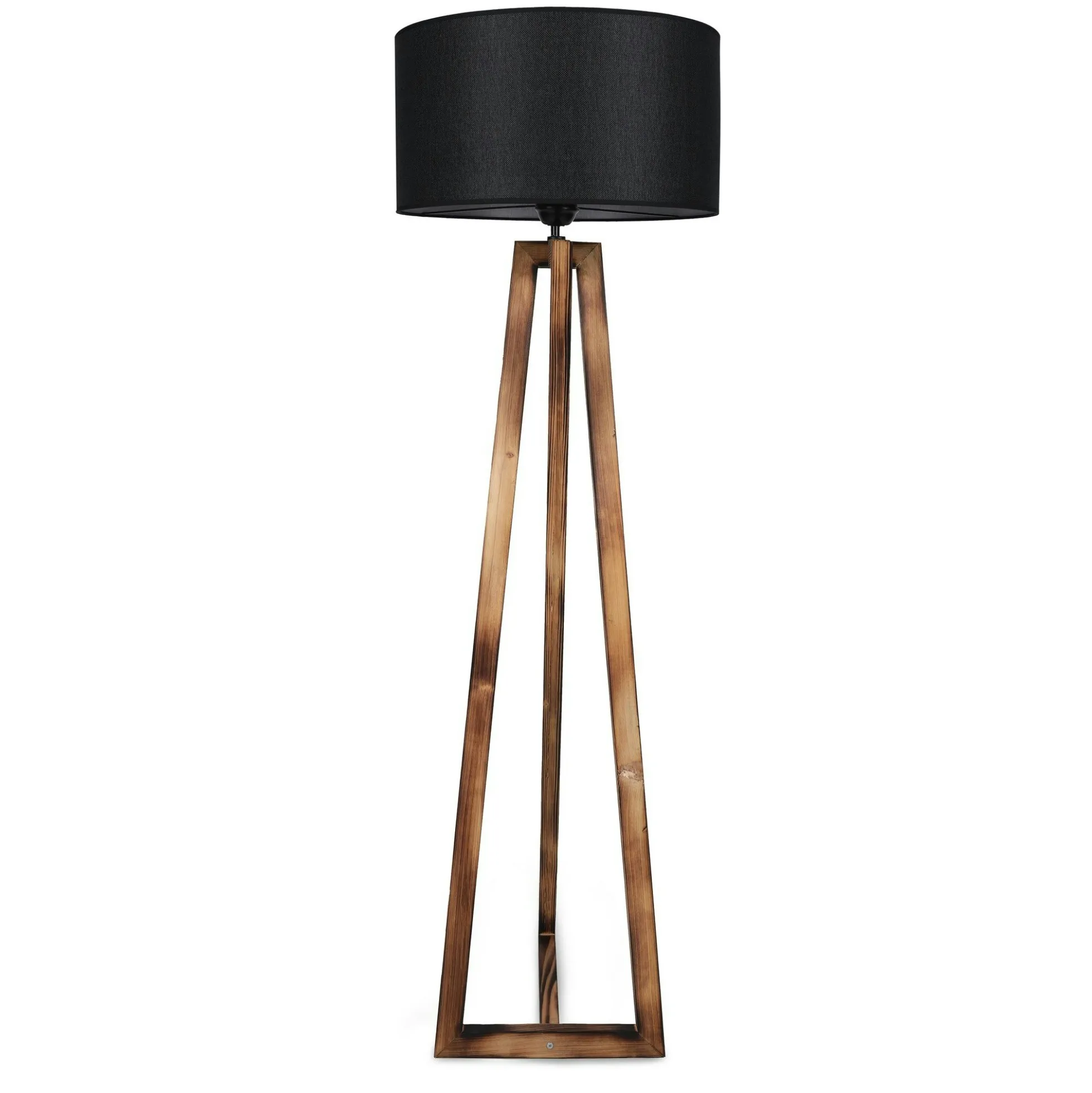 Lampadaire trépied croisé abat-jour noir 150 cm KILIS