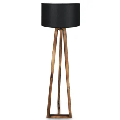 Lampadaire trépied croisé abat-jour noir 150 cm KILIS