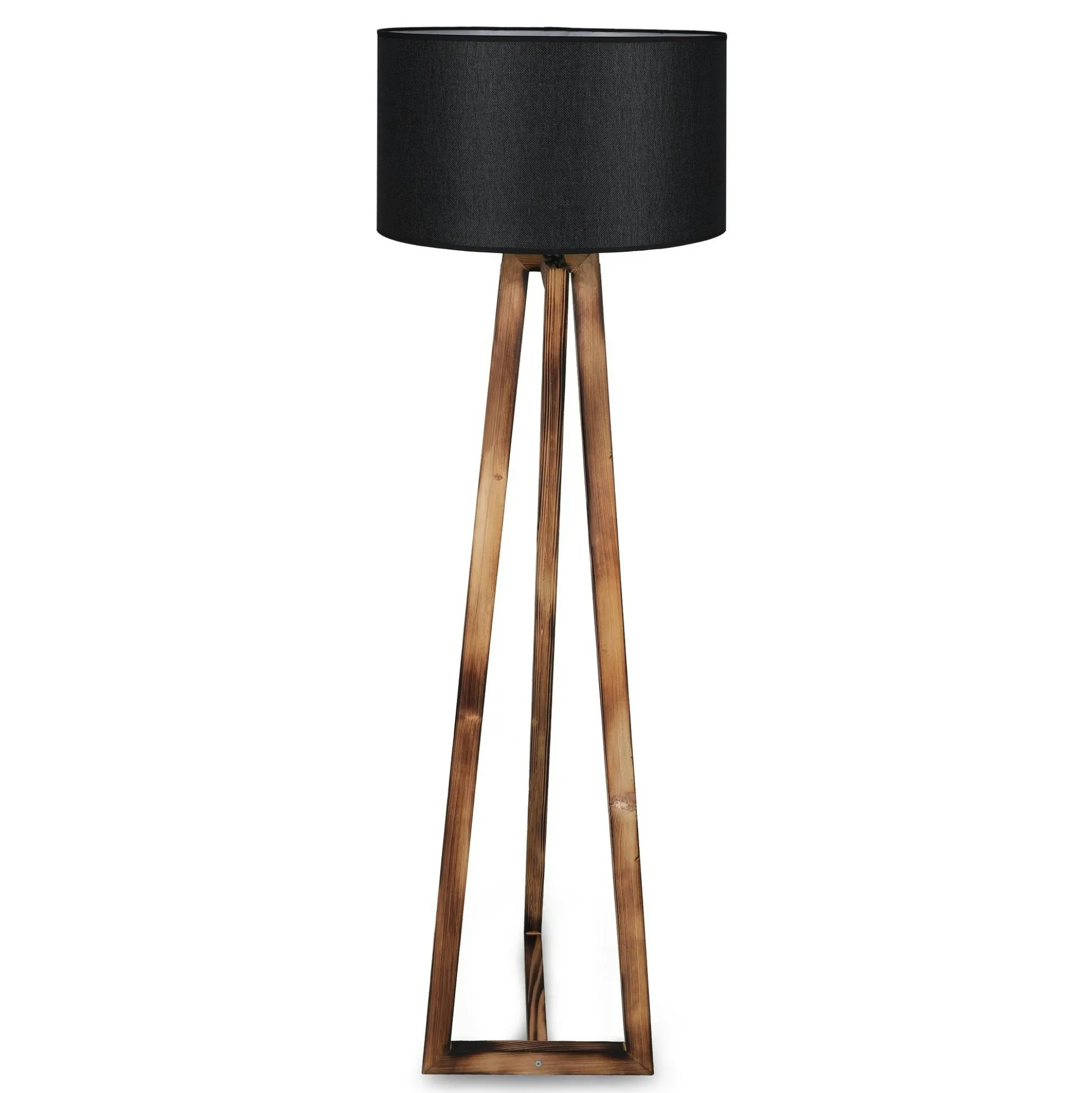 Lampadaire trépied croisé abat-jour noir 150 cm KILIS