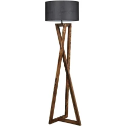 Lampadaire trépied croisé abat-jour noir 150 cm KILIS