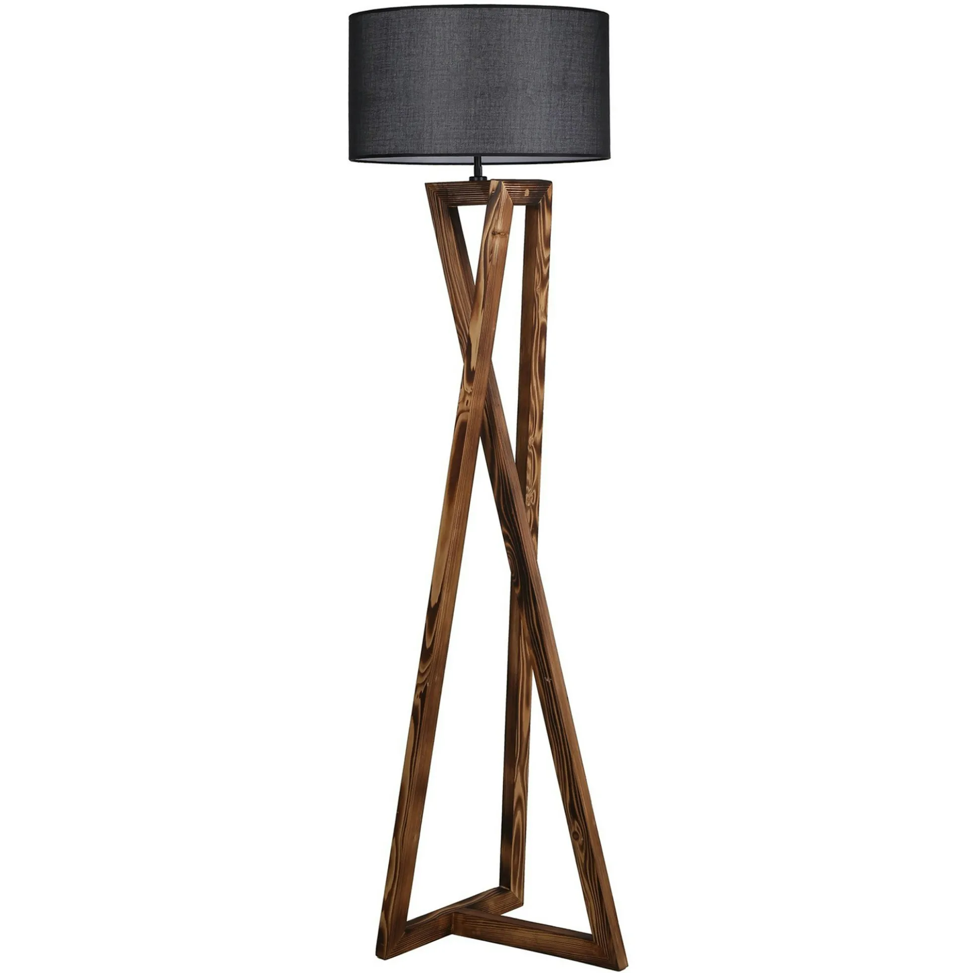 Lampadaire trépied croisé abat-jour noir 150 cm KILIS