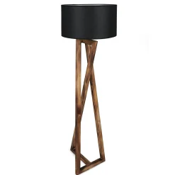 Lampadaire trépied croisé abat-jour noir 150 cm KILIS