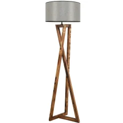 Lampadaire trépied croisé abat-jour gris 150 cm KILIS
