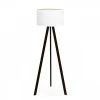 Lampadaire trépied effet bois noir, abat-jour blanc Ø38 cm KILIS