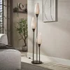 Lampadaire verre dépoli métal 3 abat-jour NIAGARA