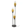 Lampadaire verre fumé métal 3 abat-jour NIAGARA