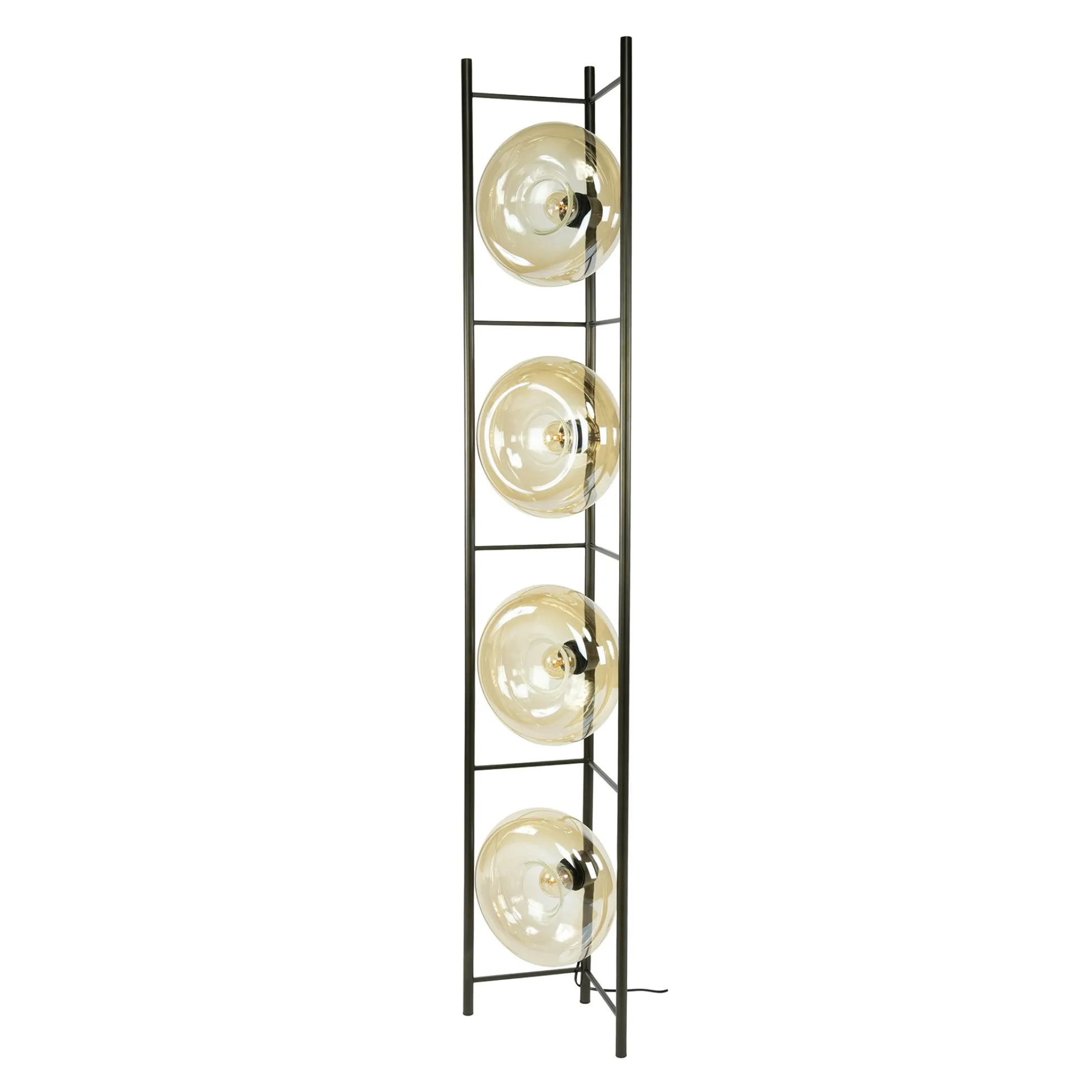 Lampadaire vintage anneaux en verre ambré NIAGARA