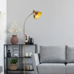 Lampadaire vintage cuivré avec abat-jour orientable SILE