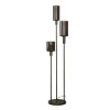 Lampadaire vintage en verre brun – 3 lampes, tiges bronze NOVA