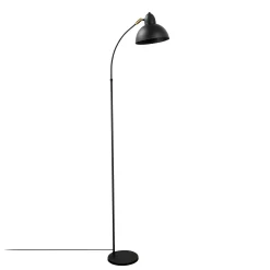 Lampadaire vintage noir & doré avec abat-jour orientable SILE