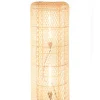 Lampadaire 39x39cm rotin naturel pieds acier noir FOLELLI