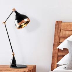 Lampe articulée design noir & cuivre, style moderne chic SILE