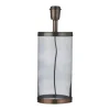 Lampe Cylindrique en métal cuivré en verre grisé D15xH30cm