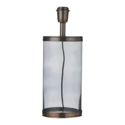 Lampe Cylindrique en métal cuivré en verre grisé D15xH30cm
