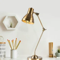 Lampe de bureau articulée vintage, finition dorée SILE