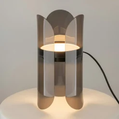 Lampe de chevet moderne en verre fumé – forme corolle ELY