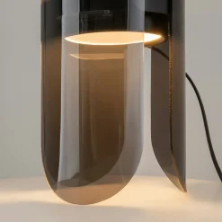 Lampe de chevet moderne en verre fumé – forme corolle ELY