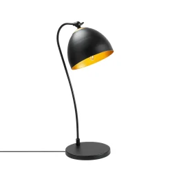 Lampe de chevet moderne noire et dorée, 54 cm SILE