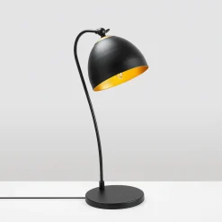 Lampe de chevet moderne noire et dorée, 54 cm SILE