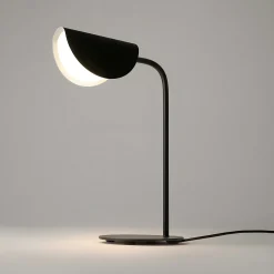Lampe de chevet noire design - abat-jour plié LENORE