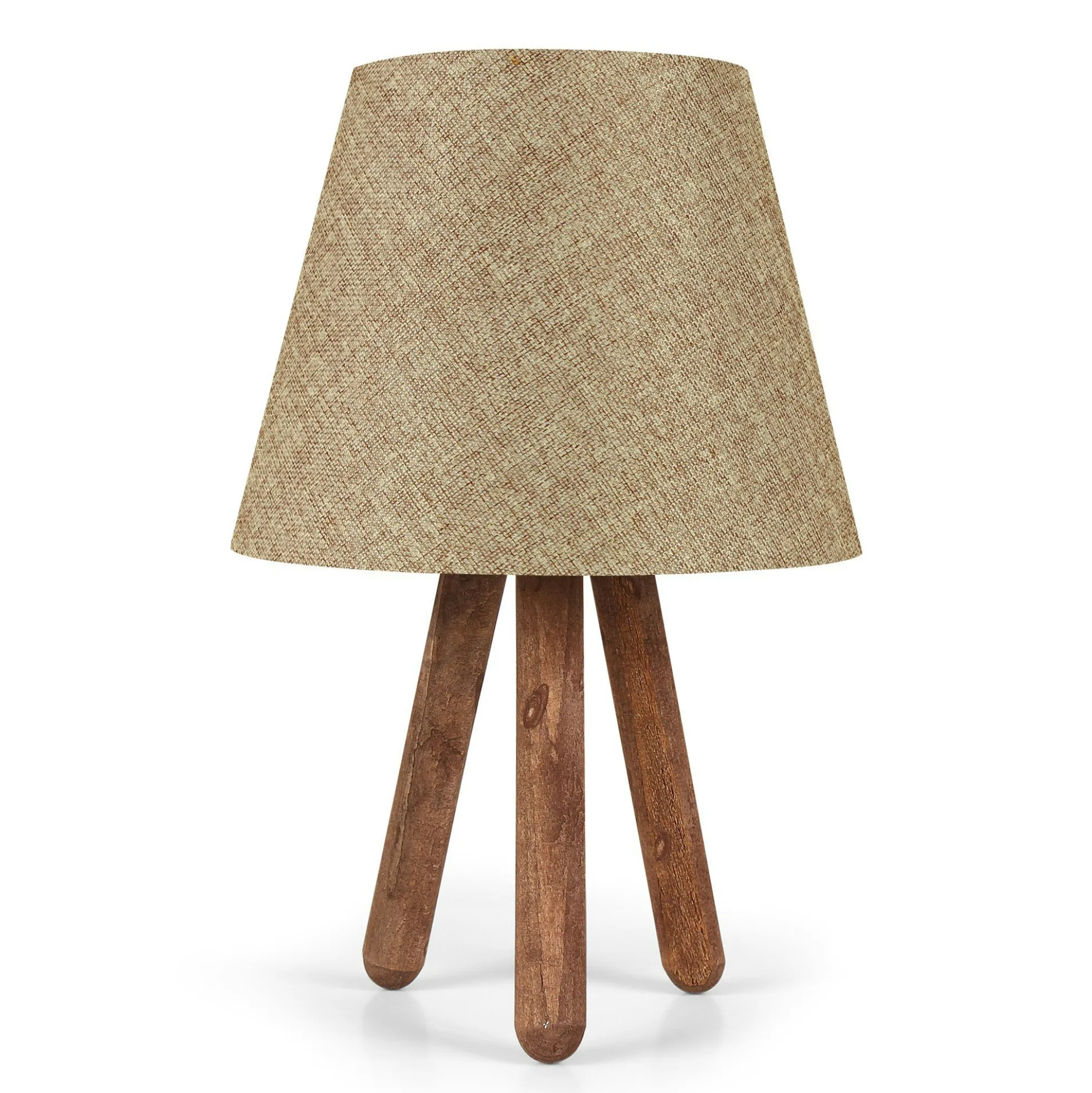 Lampe de chevet trépied moderne, abat-jour beige KILIS