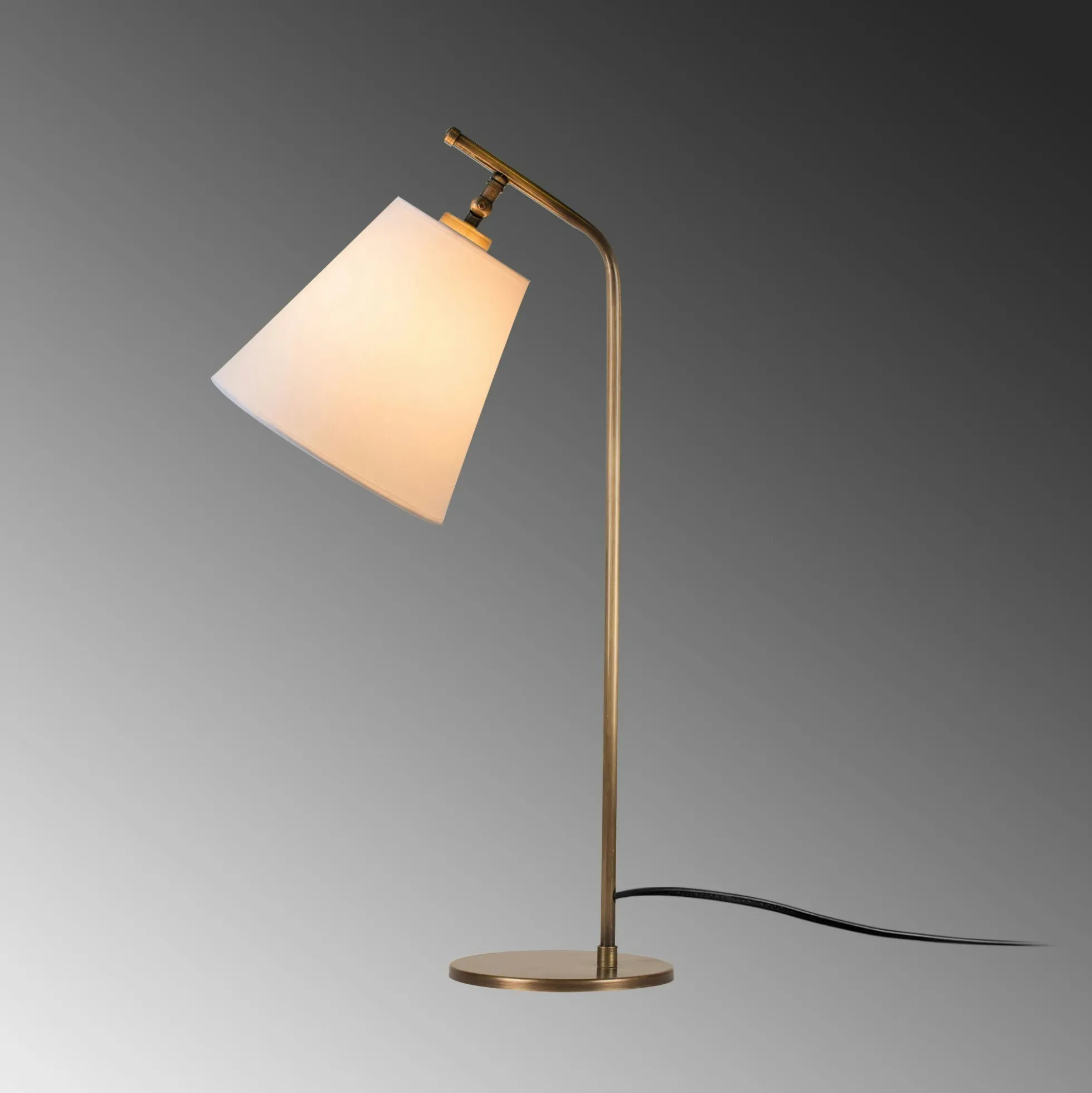 Lampe de chevet vintage, abat-jour écru orientable ZURICH