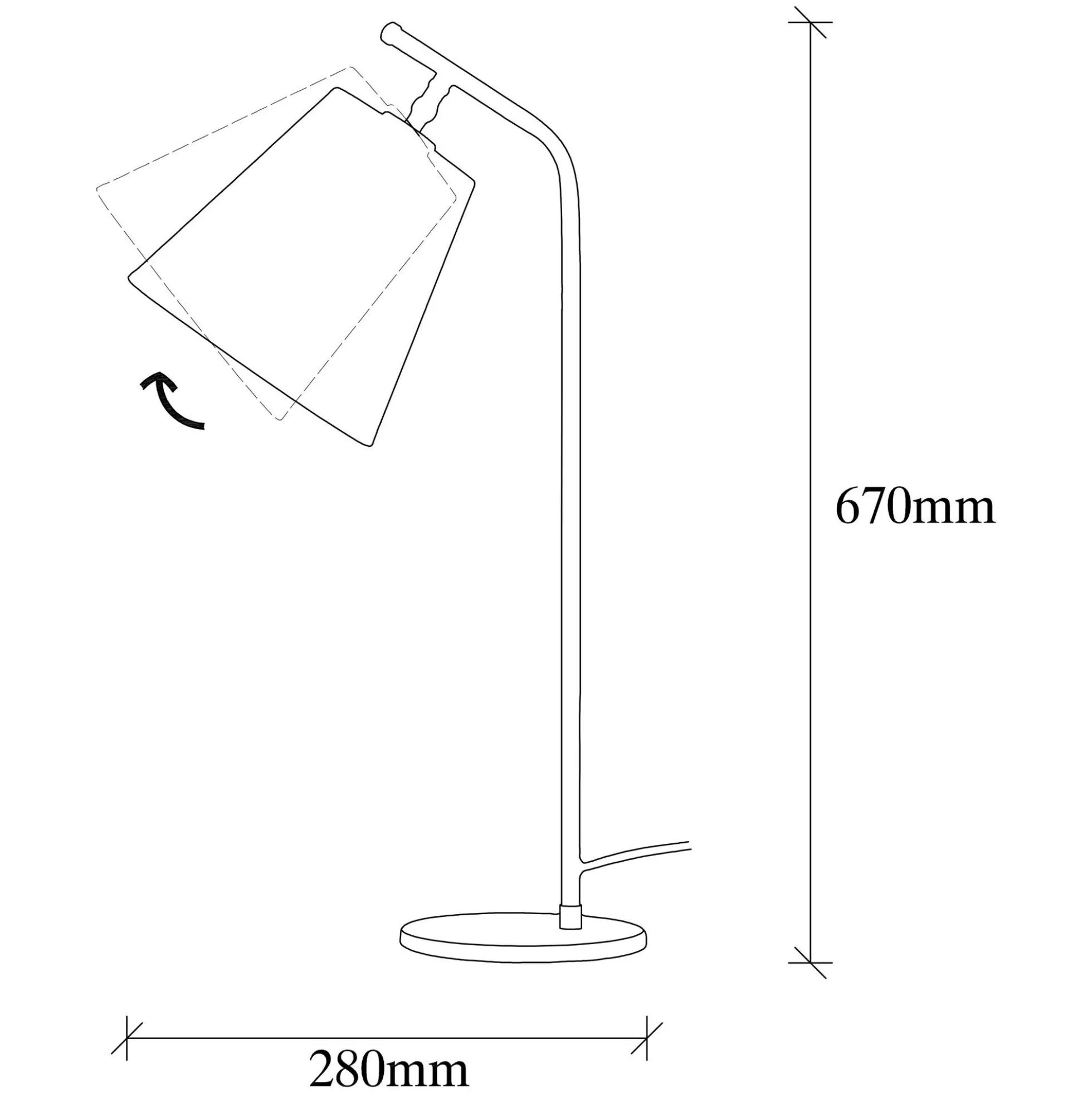 Lampe de chevet vintage, abat-jour marron orientable ZURICH
