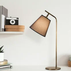 Lampe de chevet vintage, abat-jour marron orientable ZURICH