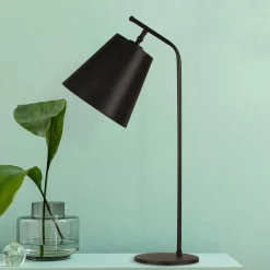 Lampe de chevet vintage noire, abat-jour orientable ZURICH