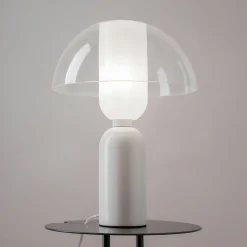 Lampe de salon blanche rétro – verre et céramique WINDER