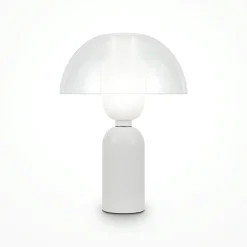 Lampe de salon blanche rétro – verre et céramique WINDER
