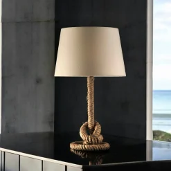 Lampe de salon corde nouée