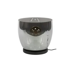 Lampe de salon moderne avec vasque en verre gris fumé 32 cm NIAGARA