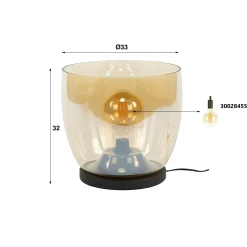 Lampe de salon moderne avec vasque en verre gris fumé 32 cm NIAGARA