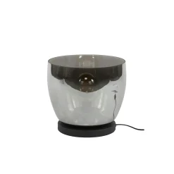Lampe de salon moderne avec vasque en verre gris fumé 27 cm NIAGARA