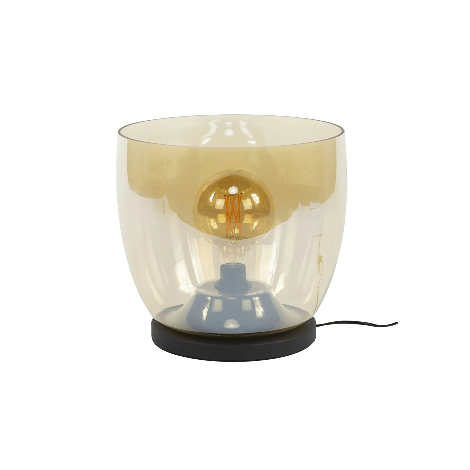 Lampe de salon moderne avec vasque en verre ambré 32 cm NIAGARA