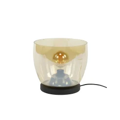 Lampe de salon moderne avec vasque en verre ambré 27 cm NIAGARA