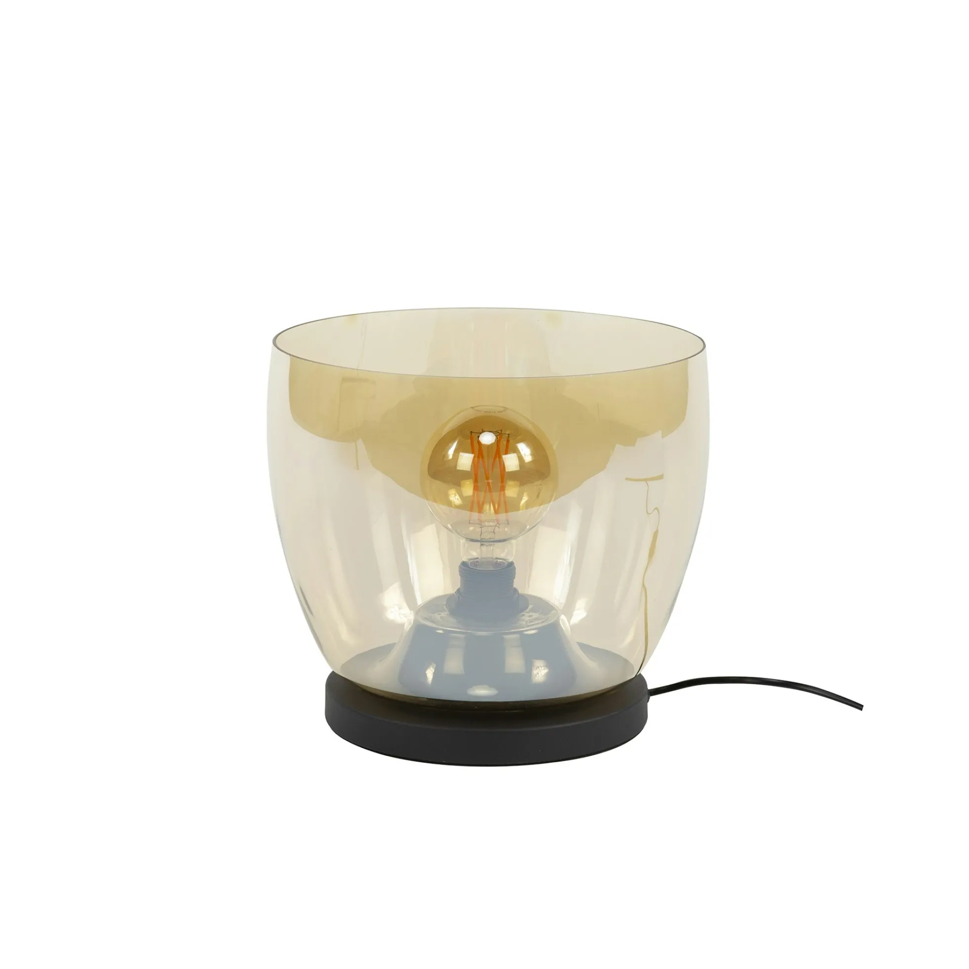 Lampe de salon moderne avec vasque en verre ambré 27 cm NIAGARA